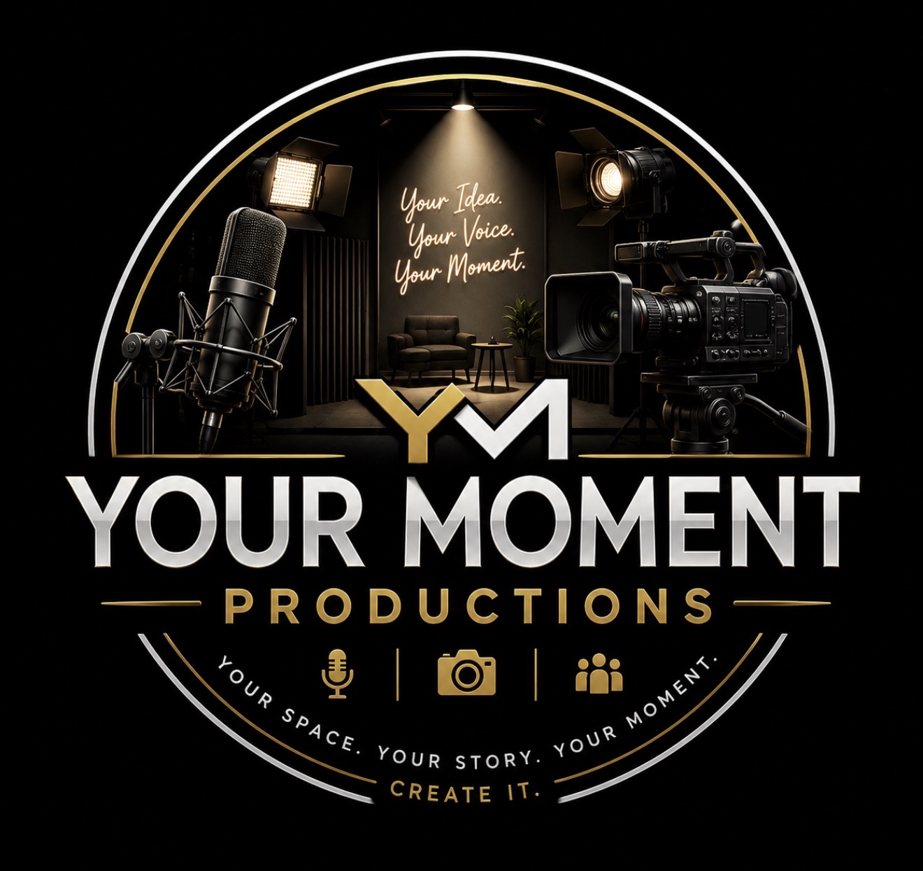 YM Productions — Your Moment Productions logo, veteran-owned video production company in Columbia SC